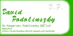 david podolinszky business card